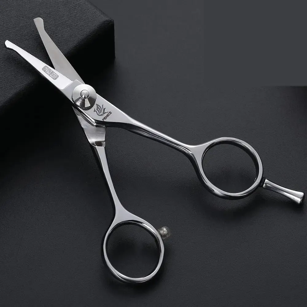 4.0 Inch Pet Grooming Scissors Safe Rounded Tips Dog Serrated Trimming Scissor for Face, Ear,