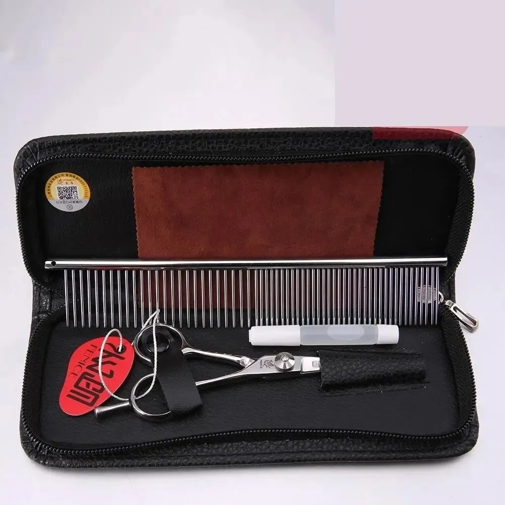 4.0 Inch Pet Grooming Scissors Safe Rounded Tips Dog Serrated Trimming Scissor for Face, Ear,