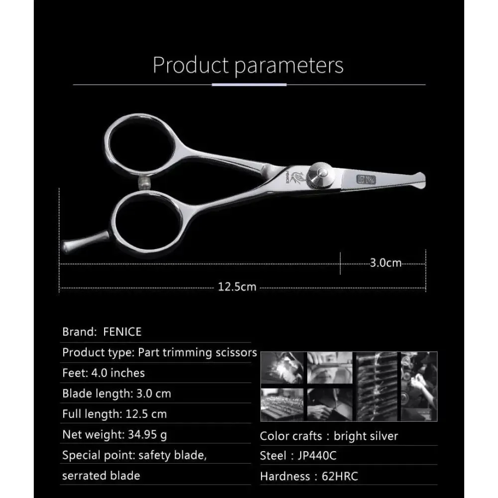 4.0 Inch Pet Grooming Scissors Safe Rounded Tips Dog Serrated Trimming Scissor for Face, Ear,