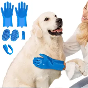 6Pcs Set Pet Grooming Supplies Pet Bathing Gloves Brush Tools