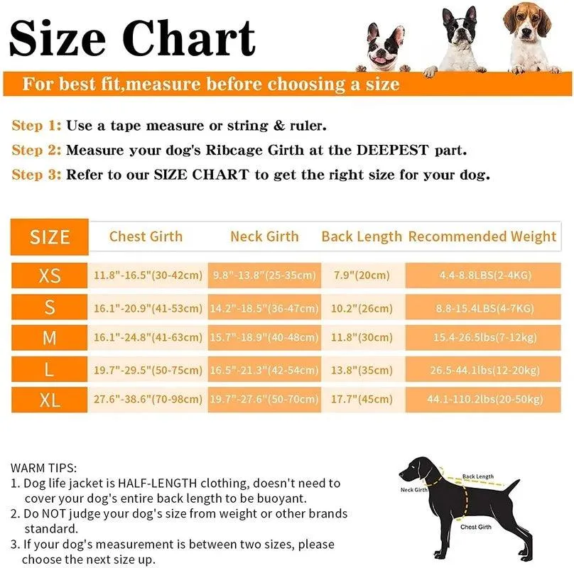Adjustable Dog Life Jacket with Rescue Handle Sport Safety Rescue Vest Dog Clothes  Puppy Float Swimming Suit for All Pet Dogs