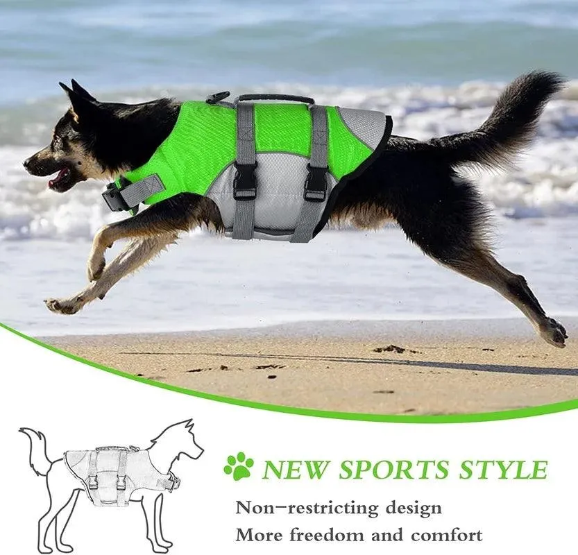 Adjustable Dog Life Jacket with Rescue Handle Sport Safety Rescue Vest Dog Clothes  Puppy Float Swimming Suit for All Pet Dogs