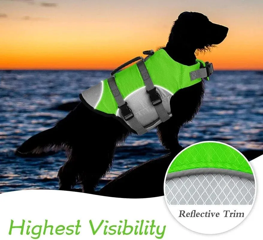 Adjustable Dog Life Jacket with Rescue Handle Sport Safety Rescue Vest Dog Clothes  Puppy Float Swimming Suit for All Pet Dogs
