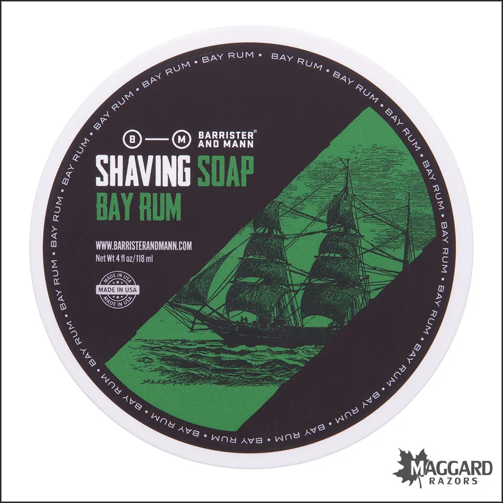 Barrister and Mann Bay Rum Shaving Soap, 4oz - Omnibus Base