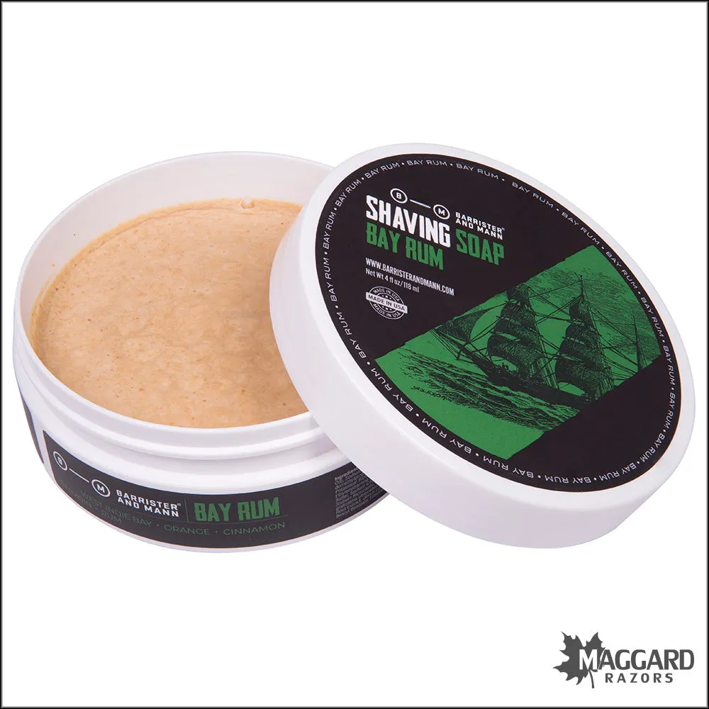 Barrister and Mann Bay Rum Shaving Soap, 4oz - Omnibus Base
