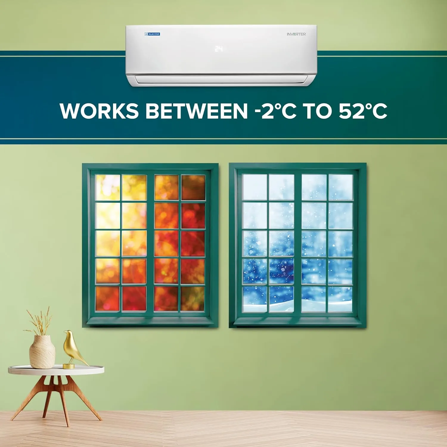Blue Star  IC318DNUHC 1.5 Ton 3 Star Hot & Cold Convertible Inverter Split AC