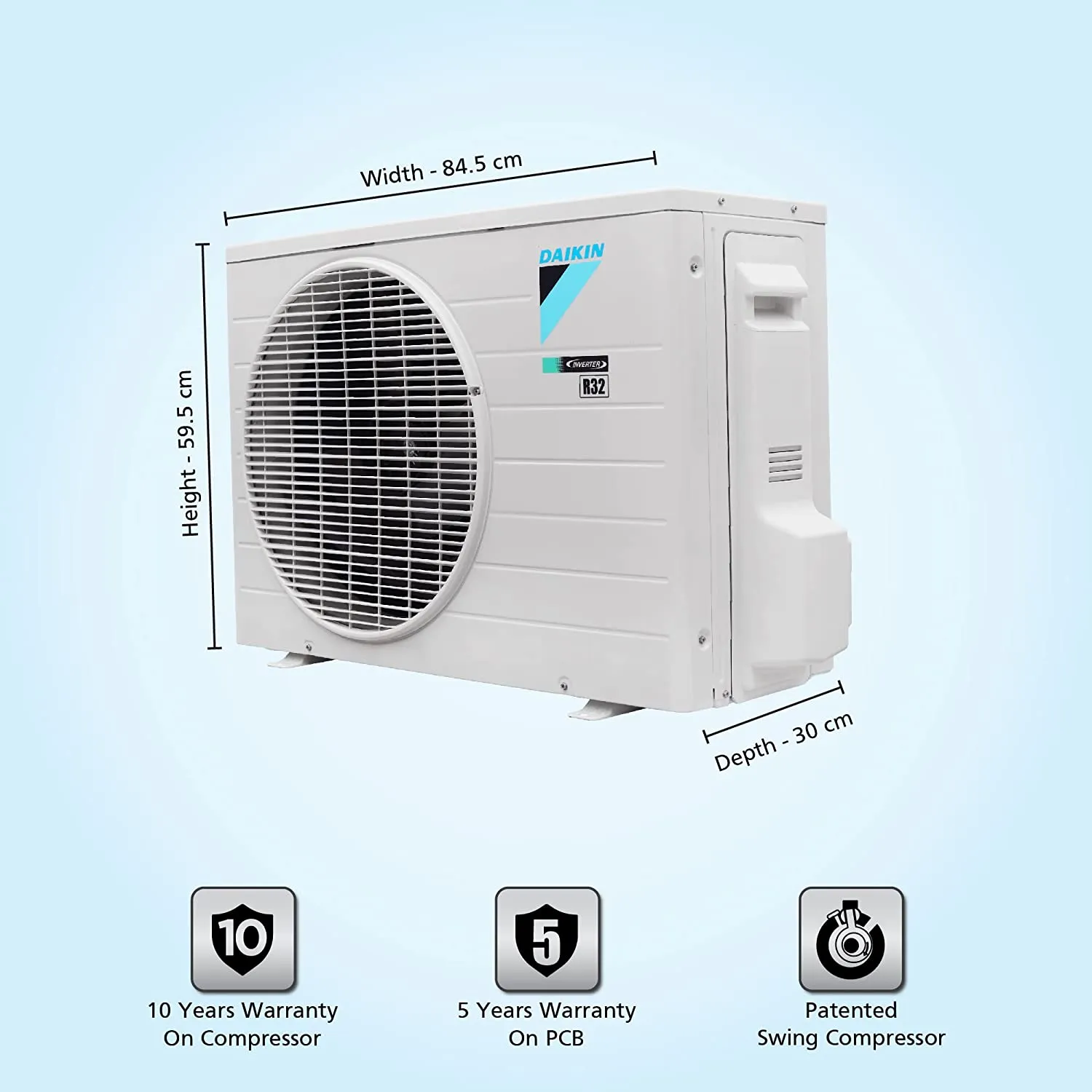 Daikin FTKT60UV16 1.8 Ton 3 Star Triple Display, Inverter Split AC (Copper, PM 2.5)