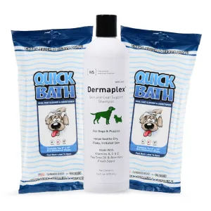 Dermaplex Advanced Skin and Coat Repair Shampoo   QuickBath® Dog Towelettes