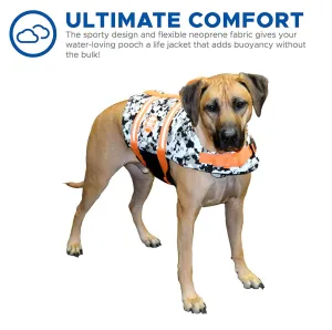 Dog Life Jacket ~ Black/White Camo
