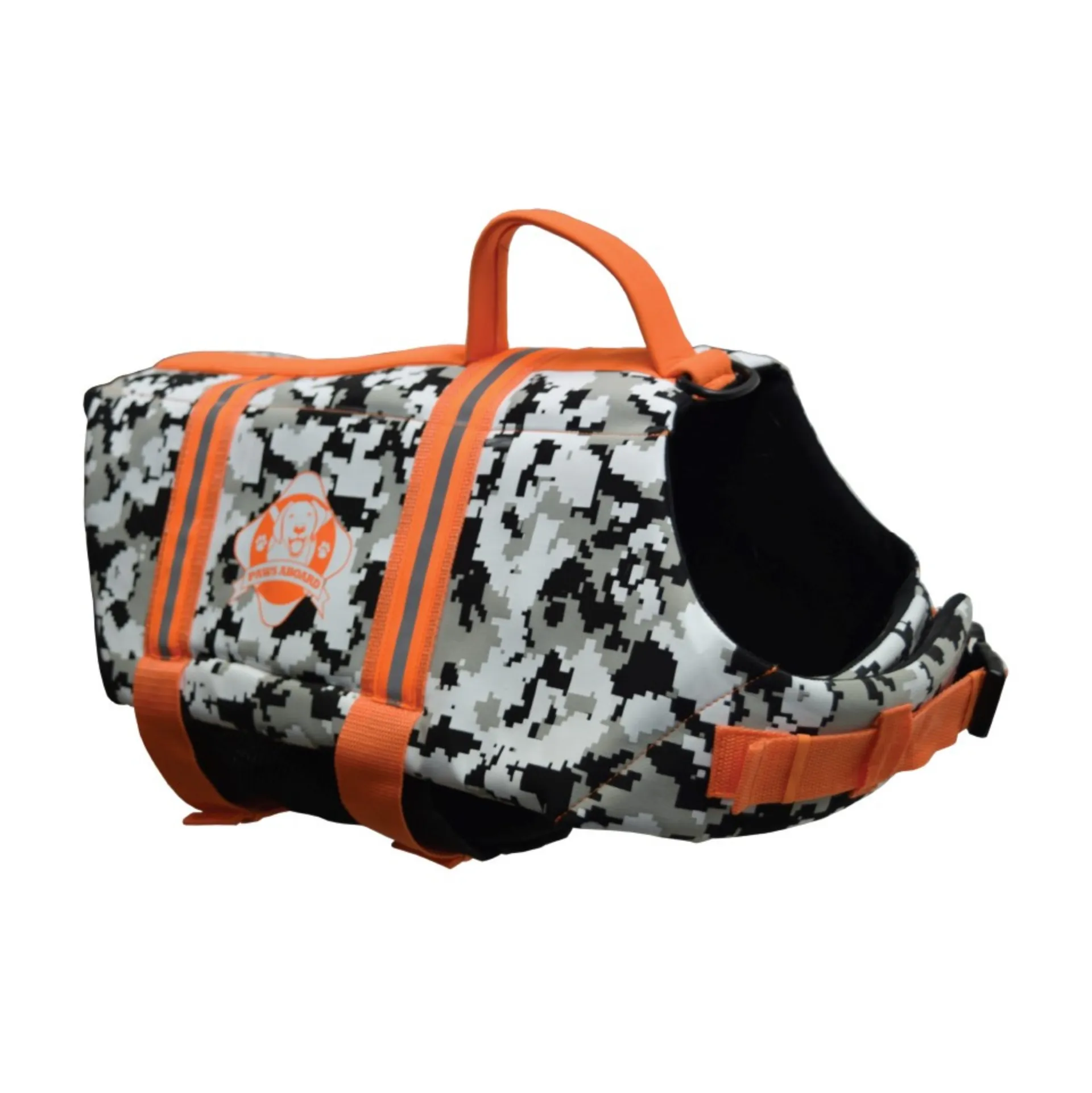 Dog Life Jacket ~ Black/White Camo