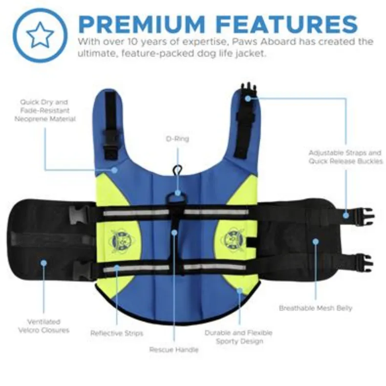 Dog Life Jacket ~ Blue/Yellow