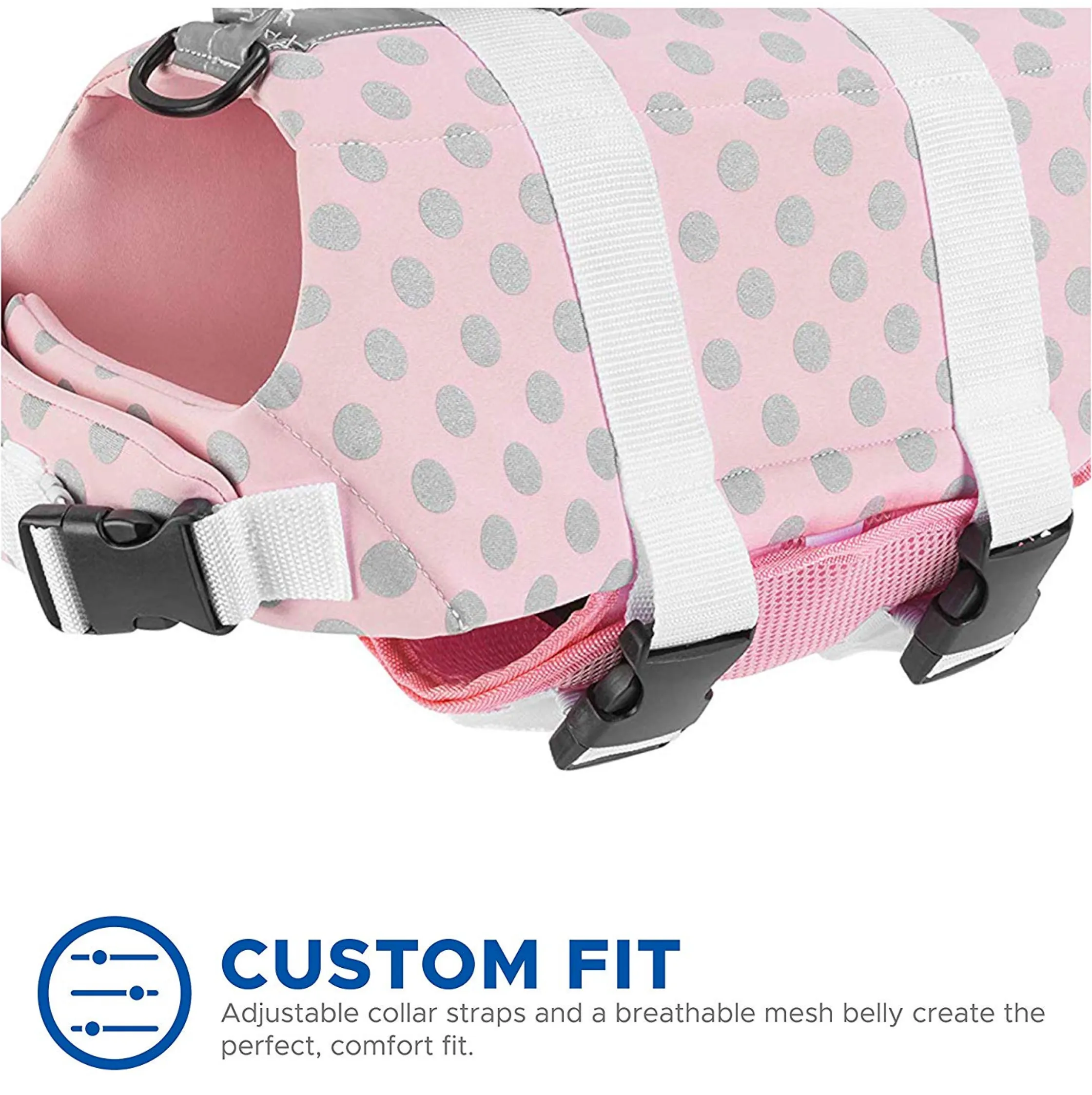 Dog Life Jacket ~ Grey Polka Dot
