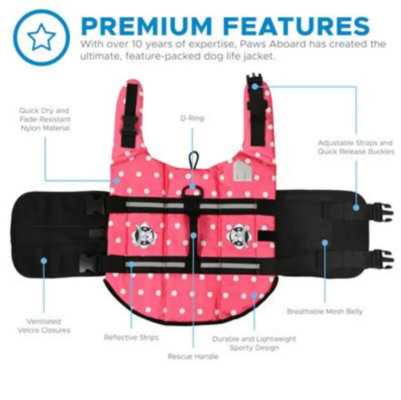 Dog Life Jacket ~ Pink Polka Dot