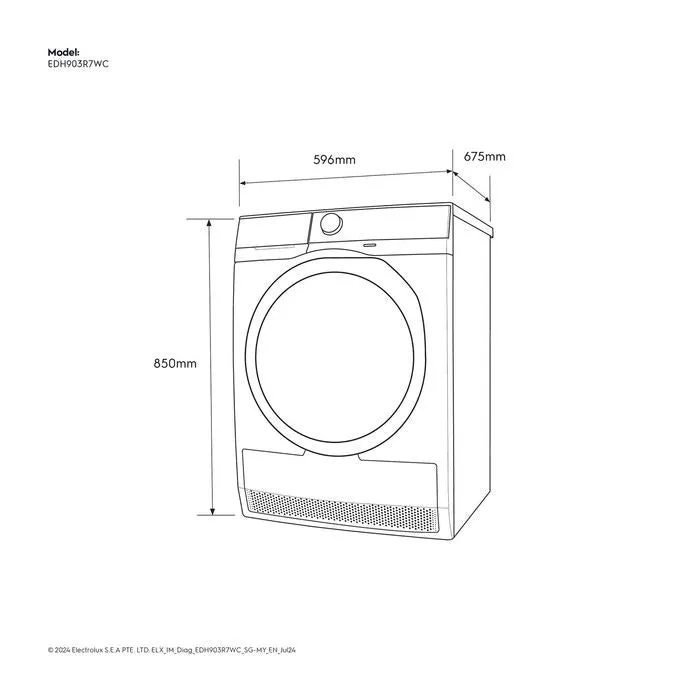 Electrolux EDH903R7WC Heat Pump Dryer Ultimatecare 700 9.0kg