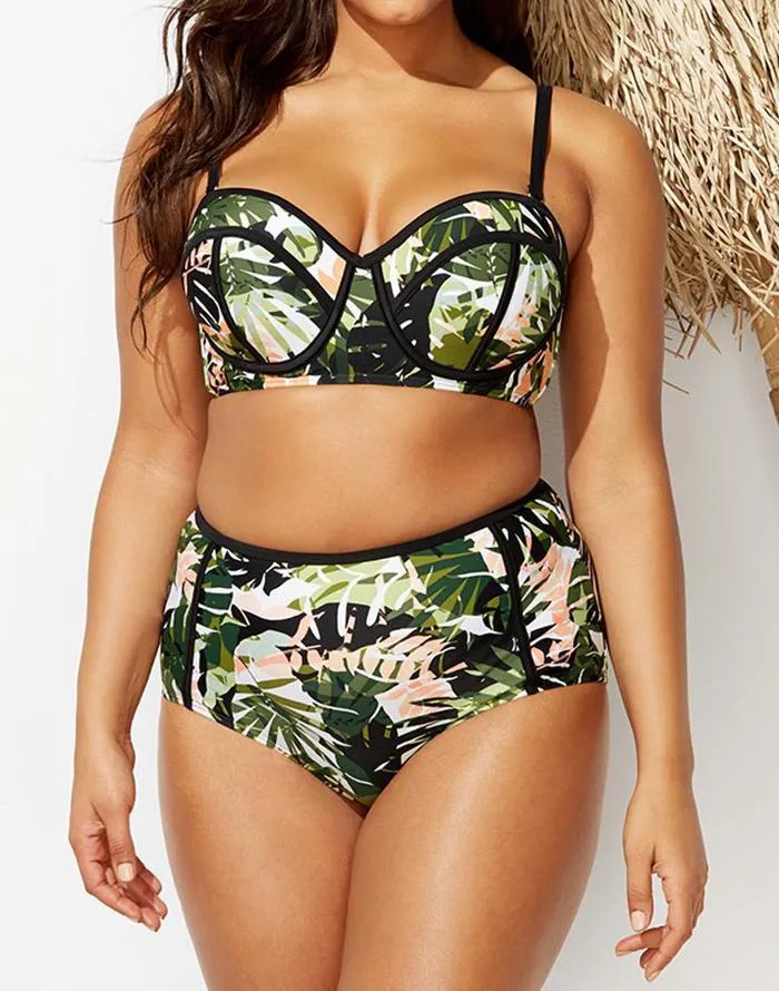 FULLFITALL - Camo Underwire High Waist Bikini Set