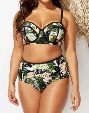 FULLFITALL - Camo Underwire High Waist Bikini Set