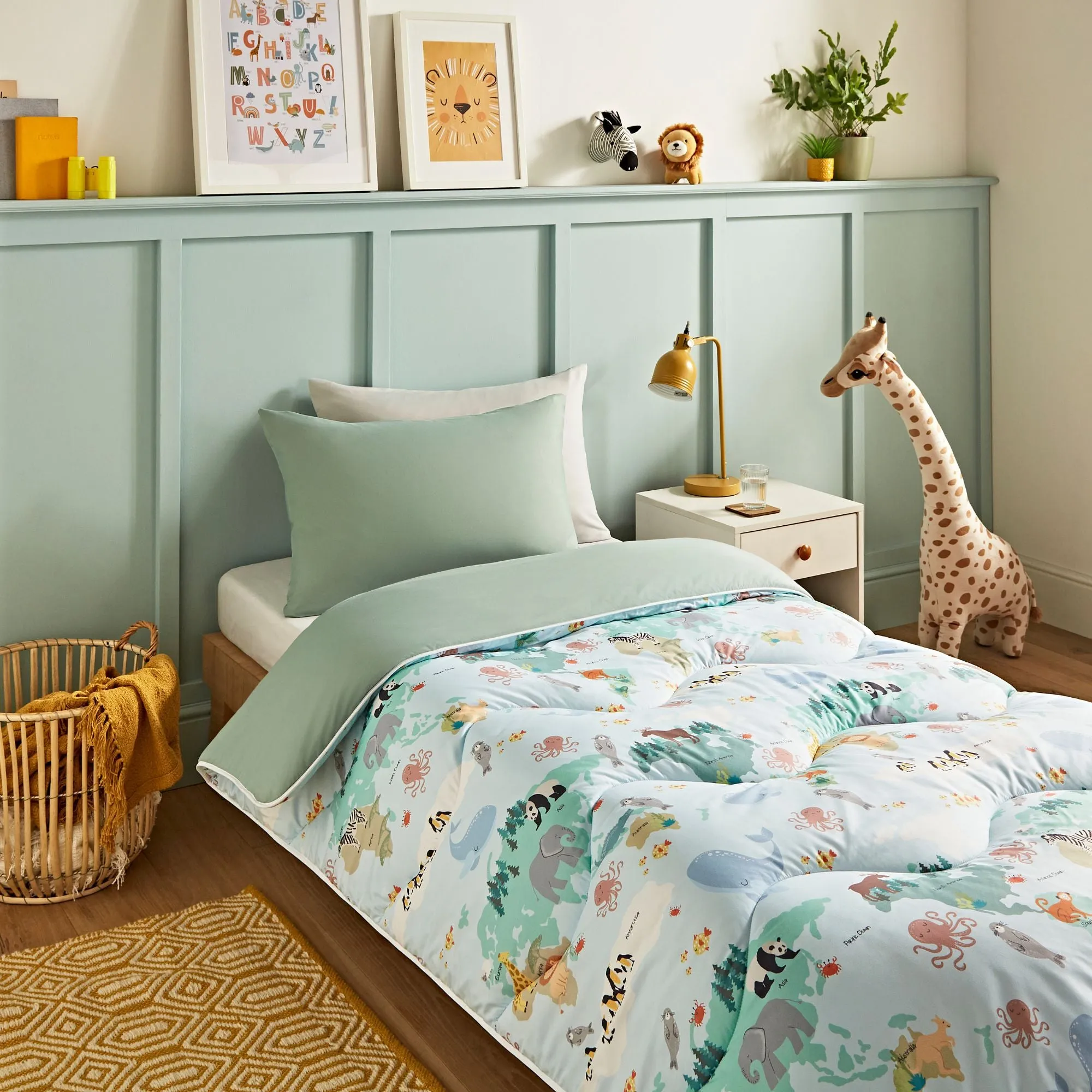 Night Lark Kids® Coverless Duvet Set - Animal Atlas