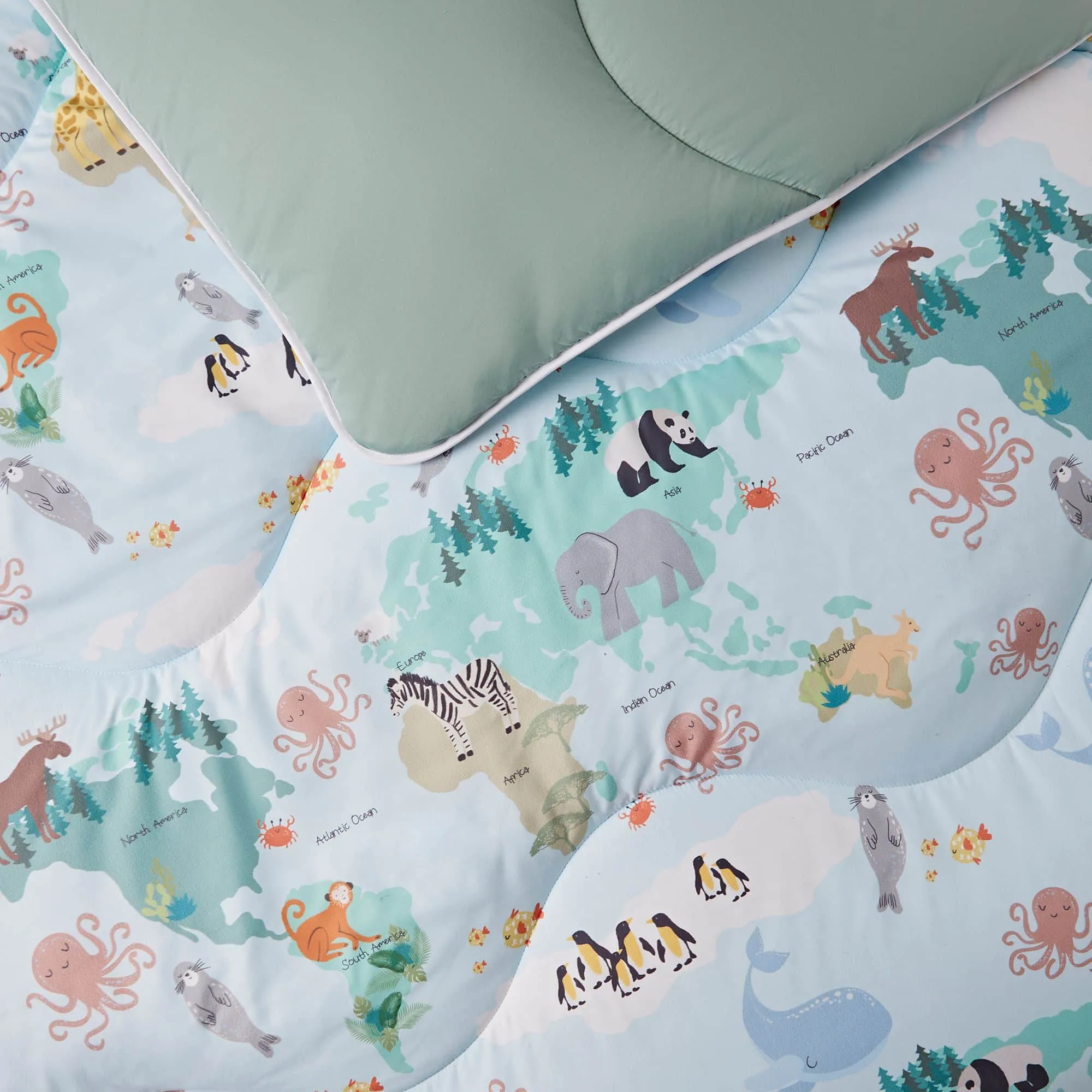 Night Lark Kids® Coverless Duvet Set - Animal Atlas
