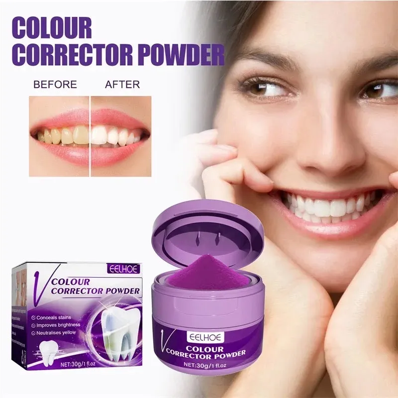 Restock HiSmile Deep Purple V34 Color Correcting Extreme Whitening Brushing Powder- Best Seller!
