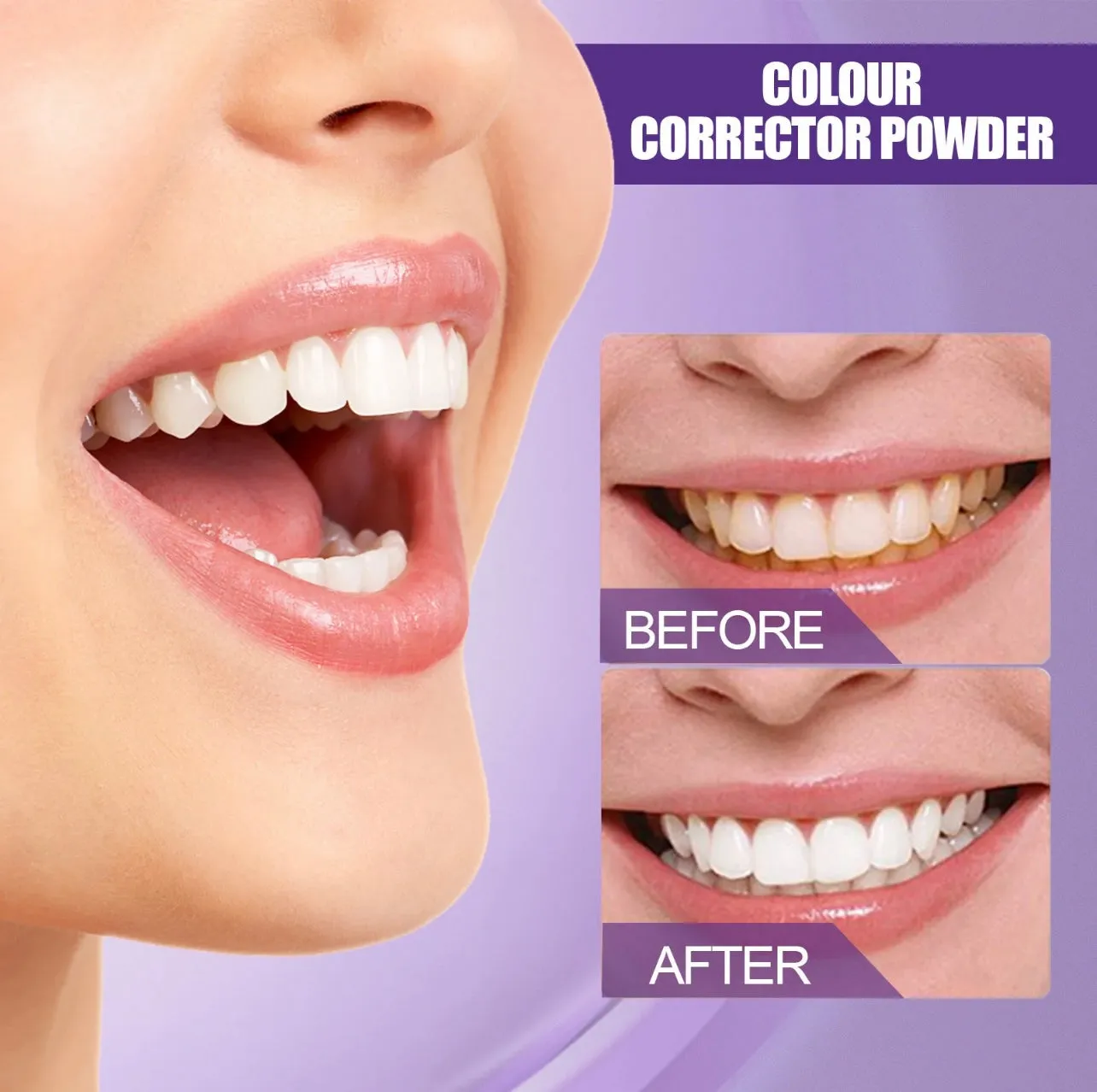Restock HiSmile Deep Purple V34 Color Correcting Extreme Whitening Brushing Powder- Best Seller!