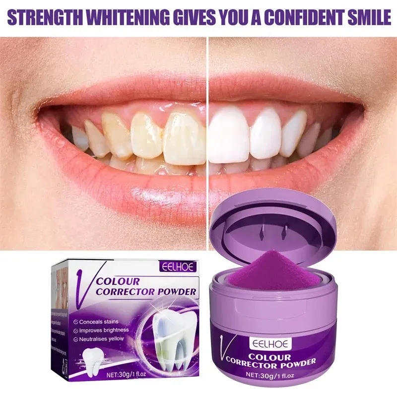 Restock HiSmile Deep Purple V34 Color Correcting Extreme Whitening Brushing Powder- Best Seller!