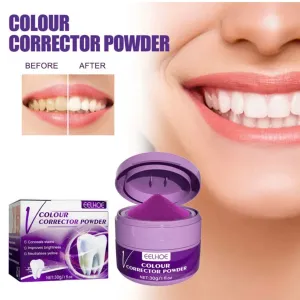 Restock HiSmile Deep Purple V34 Color Correcting Extreme Whitening Brushing Powder- Best Seller!